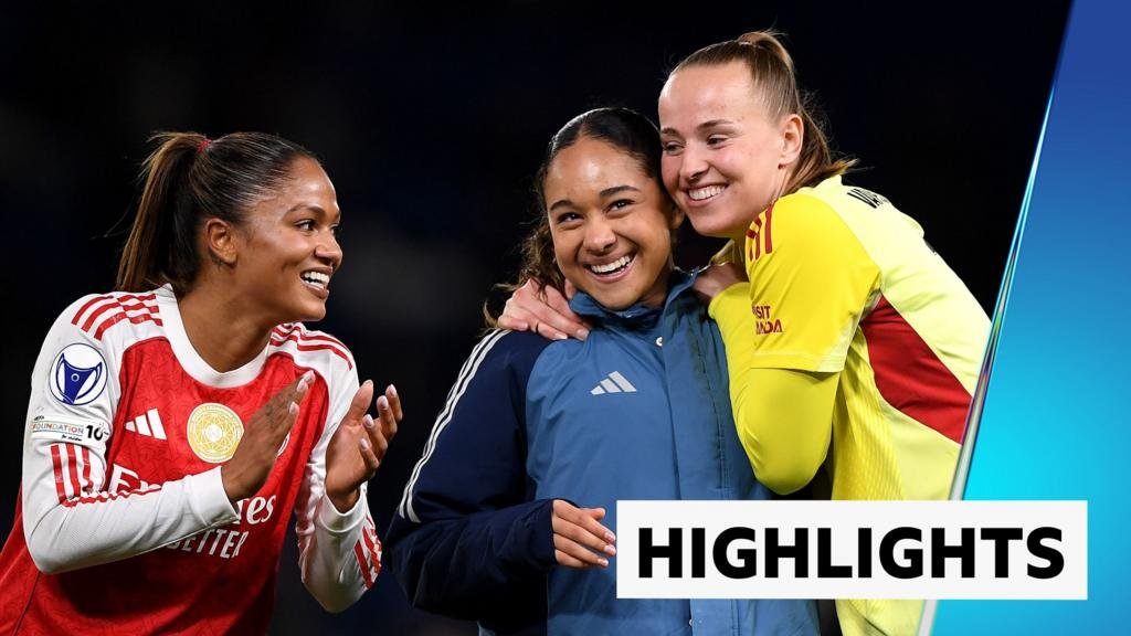 Women’s Champions League: Quarter-final second leg Highlights Chelsea 1-0 Arsenal – Arsenal win 3-2 on aggregate