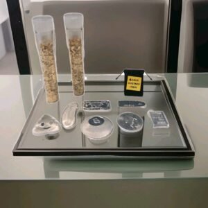 5 Silver Bullion Rounds Bars .999 Fine +2 Gold Flakes Vials + Bonus Colorized