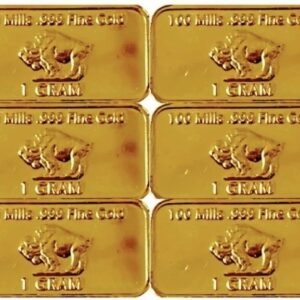 (6) 1 Gram - Gold Buffalo Bullion Bar .999 Fine 24k GOLD BARS