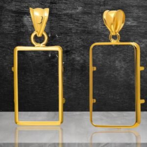 14k Yellow Gold Tab Back Swiss Pamp Suisse Credit Bar Frame Mounting Bezel