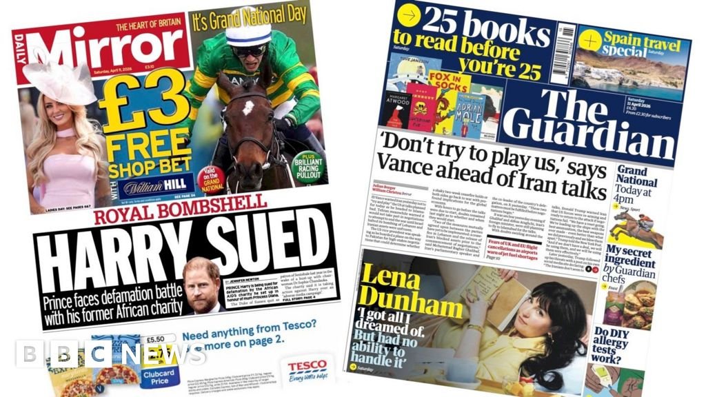 The Papers: 'Harry sued' and Vance warns Iran 'don't try to play us'