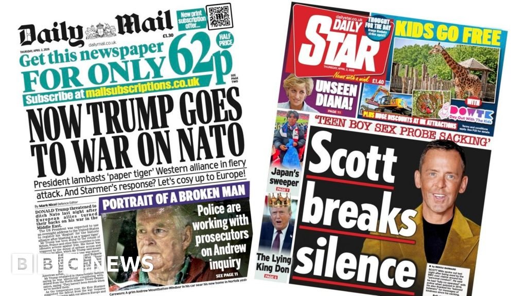 The Papers: 'Trump goes to war on Nato' and 'Scott breaks silence'