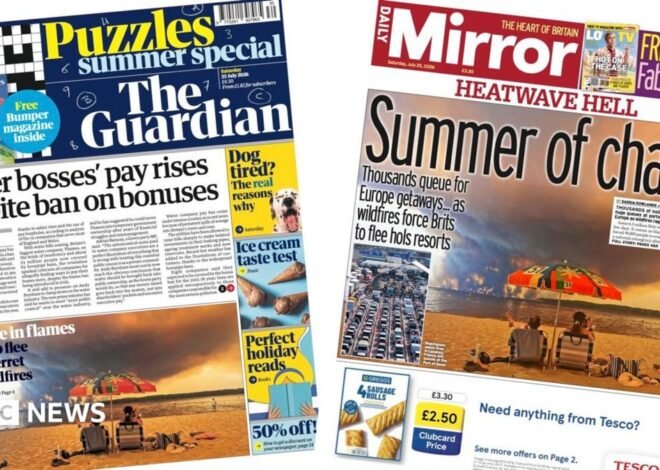 UK papers: 'Summer of chaos' and 'water bosses' pay rises'