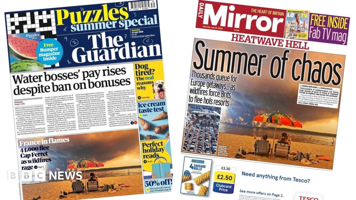 UK papers: 'Summer of chaos' and 'water bosses' pay rises'