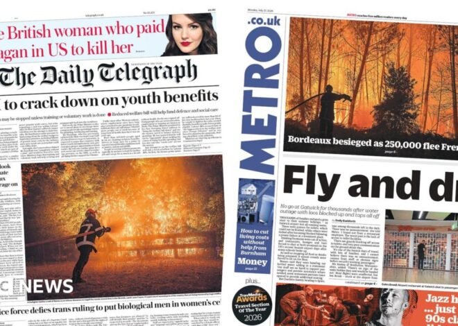 UK papers: Youth benefits 'crack down' and Gatwick 'Fly and dry'