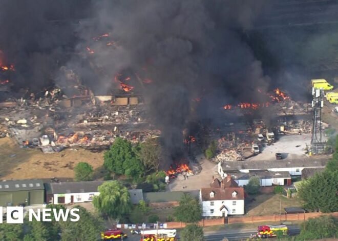 Watch: Moment of explosion as huge fire breaks out at Essex industrial site