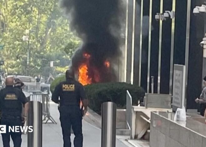 ‘Anti-ICE’ Army veteran set fire outside Manhattan federal building, say officials
