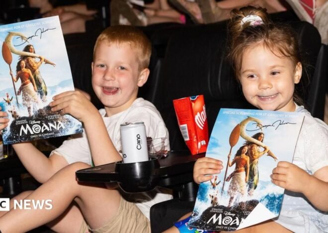 The Rock hires out cinema for Sudbury schoolchildren to see Moana