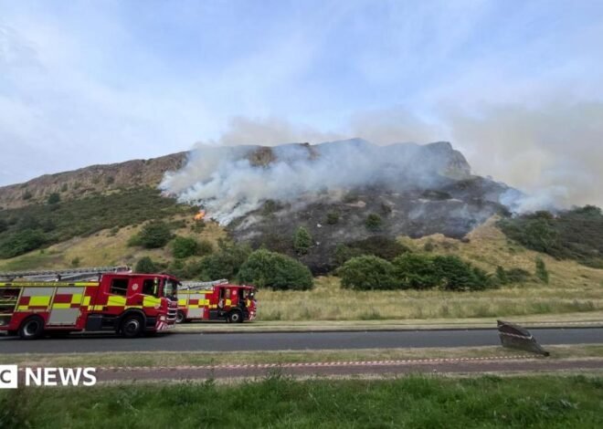 Fire crews battling huge blaze on Arthur’s Seat in Edinburgh