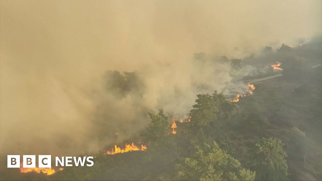 Watch: Smoke fills the sky from Dunwich Heath fire