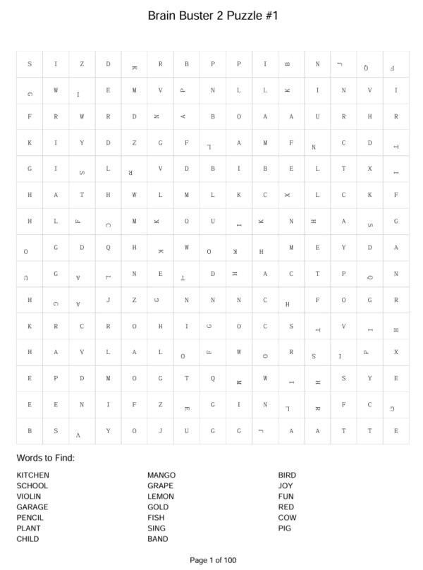 the brain buster puzzle from puzzle maker