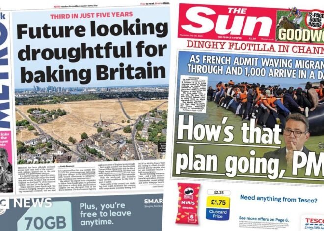 Newspaper headlines: ‘Future looking droughtful’ and ‘Dinghy flotilla’