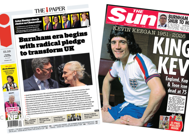 The Papers: 'Burnham era begins' and 'King Kev'