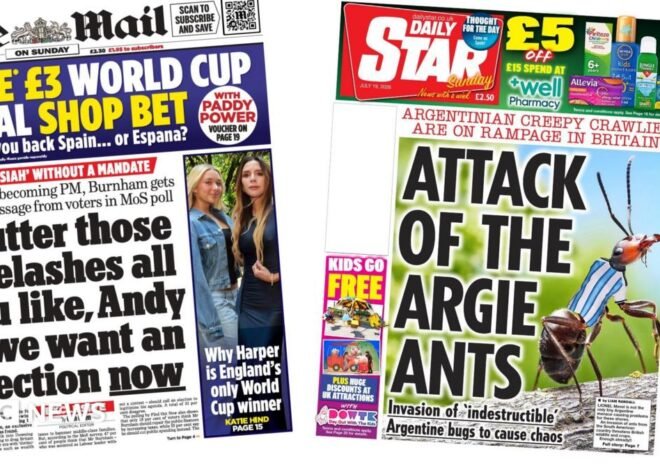 The Papers: 'Messiah without a mandate' and 'attack of the Argie ants'
