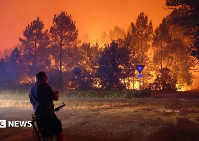 Around 12,000 evacuated in France fires as firefighter killed in Italy
