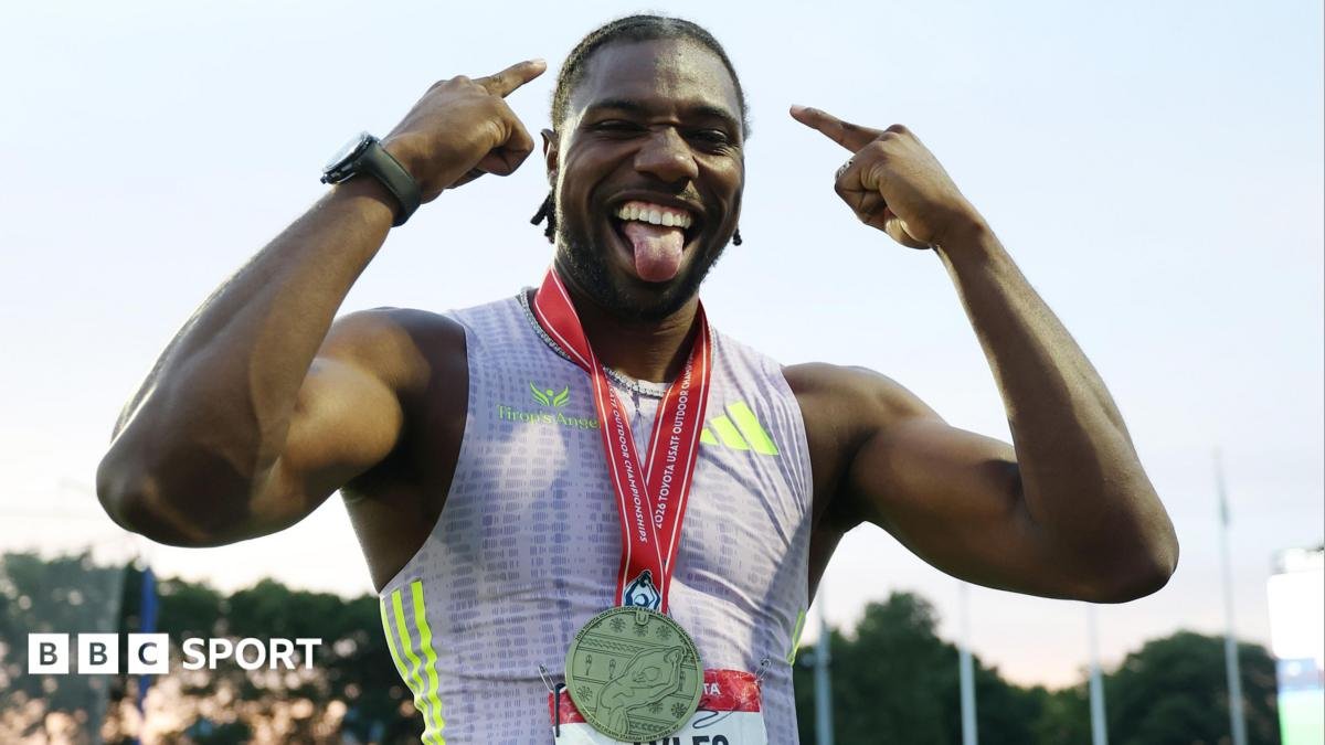 Noah Lyles wins 100m at US championships in world-leading 9.79s