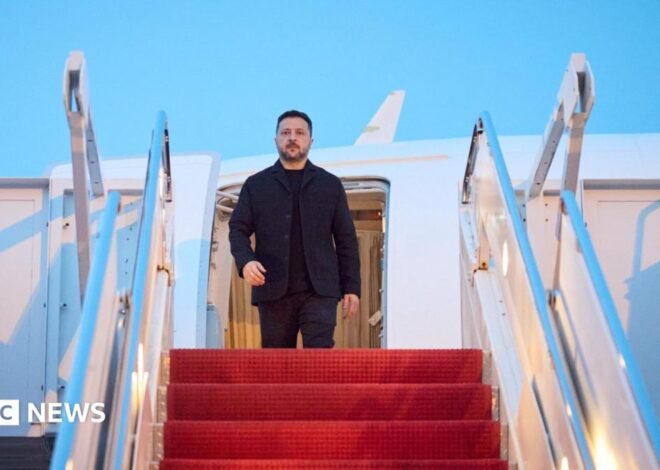Zelensky in US to press Trump on air defences