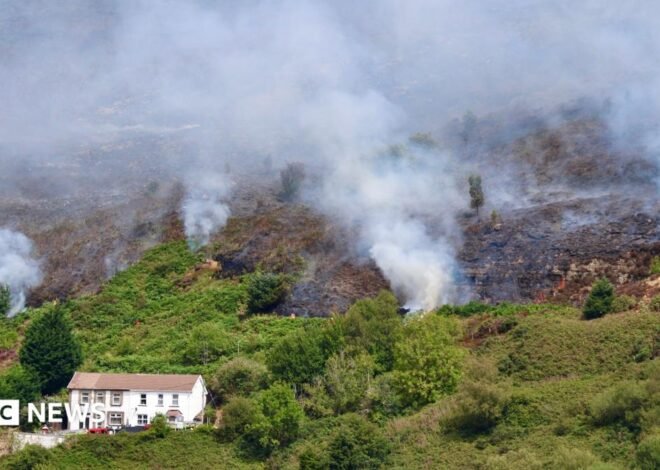 Fires started ‘deliberately’ on Llanwonno mountain as crews tackle blaze