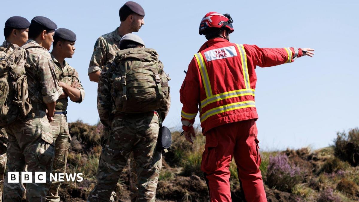 Soldiers praised for helping crews tackle wildfires in south Wales