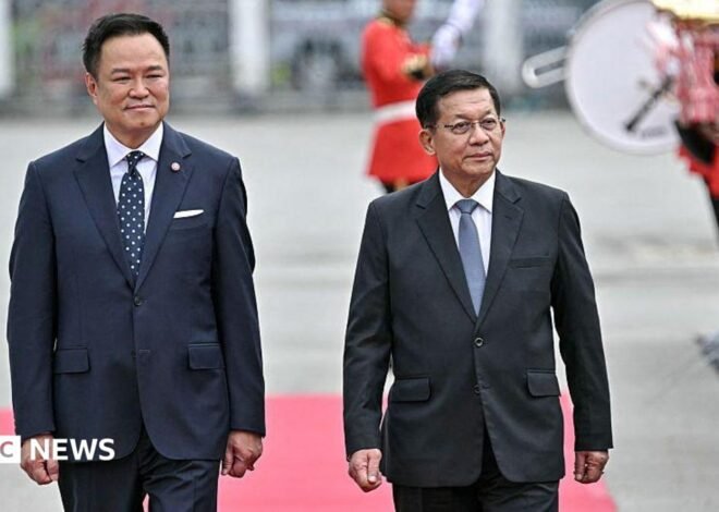 Myanmar’s Min Aung Hlaing arrives in Thailand on first trip as civilian leader