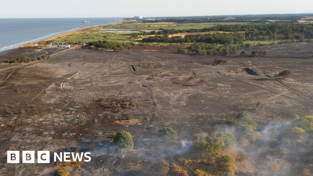 Suffolk wildfire damage captured in latest footage