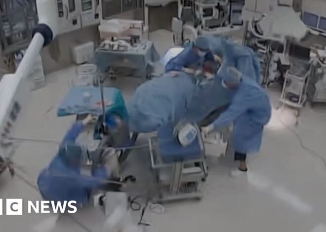 Moment earthquake shakes hospital operating room in Japan