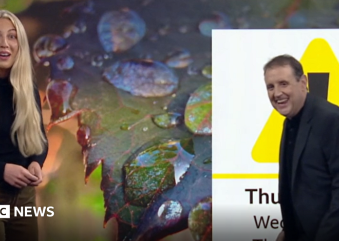 Moment Peter Kay gatecrashes North West Tonight weather