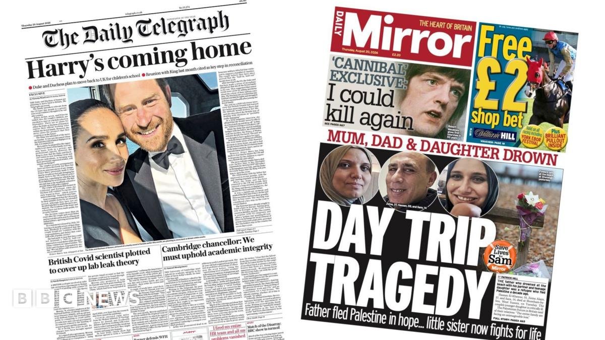 'Harry's coming home' and 'Day trip tragedy'