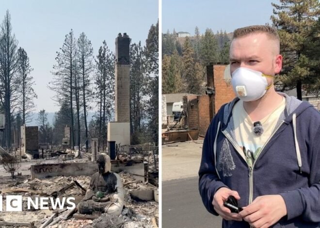 Watch: BBC reports from Spokane neighbourhood devastated by fires