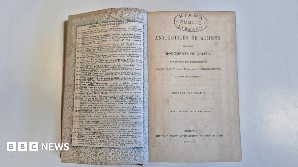 Book hidden in fireplace returned to Australian library 150 years overdue