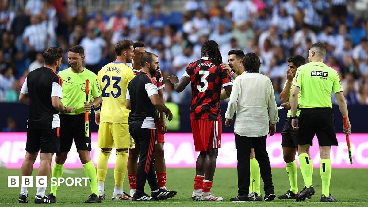 Fulham leave pitch as Malaga take penalty into empty net