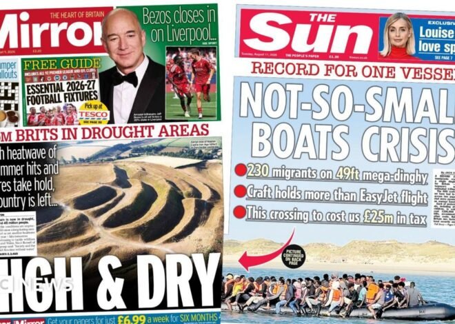 The Papers: '45m Brits in drought' and a 'Not-so-small boats crisis'