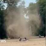 ‘Dust devil’ spins through London park