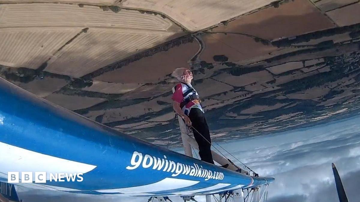 Gloucestershire woman, 97, breaks record for oldest wingwalker