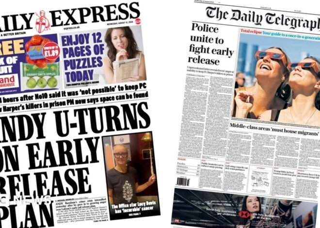 The Papers: 'Andy U-turns on early release' and 'Hunt on for eclipse glasses'