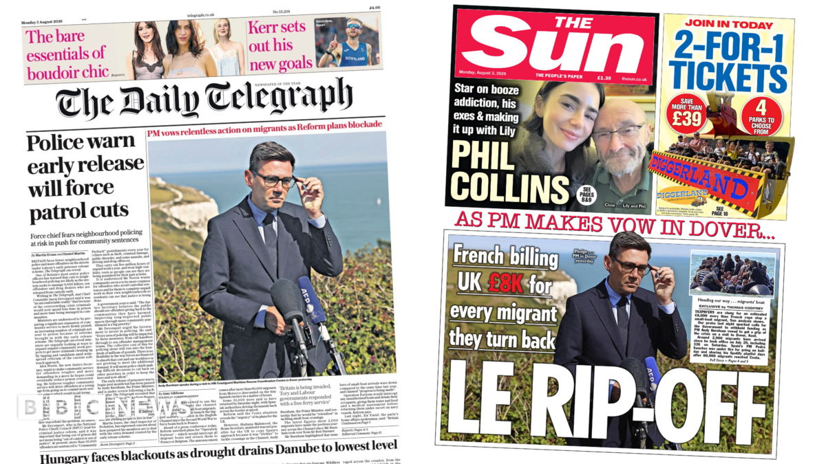 Newspaper headlines: Police warn on early release and ‘le rip-off’