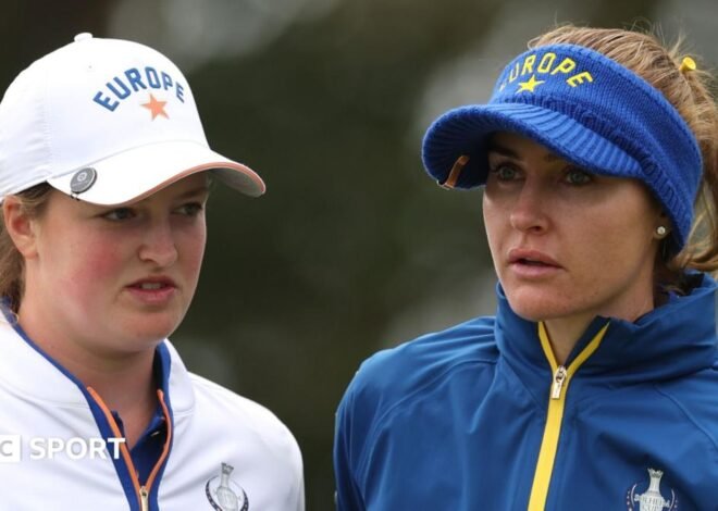 Solheim Cup 2026: Charley Hull & Lottie Woad toil as Europe take slender lead into singles