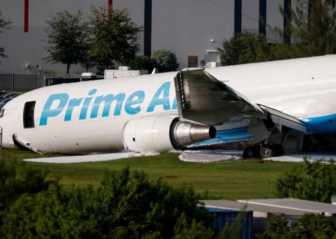 Crashed Amazon cargo jet struck two vehicles, ended up 1,300 feet past runway, NTSB says
