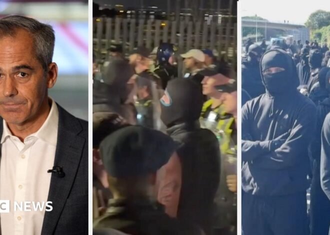 What connects the Dover and Portsmouth anti-migrant protests?