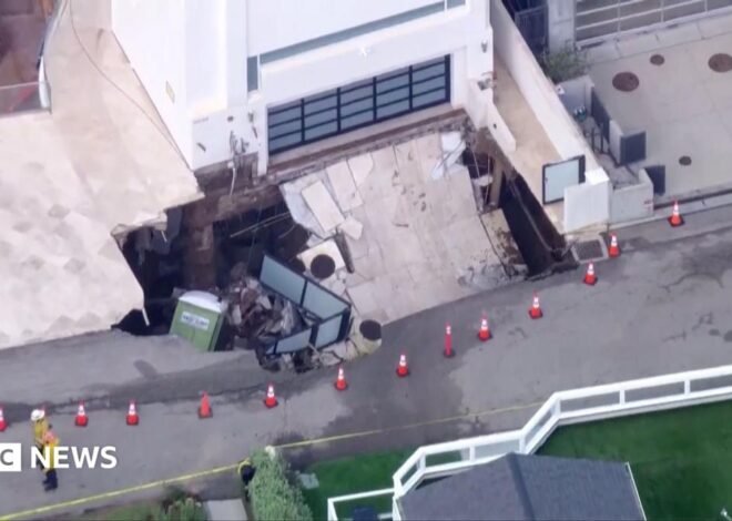 Sinkhole appears outside Malibu home thought to belong to Nicolas Cage