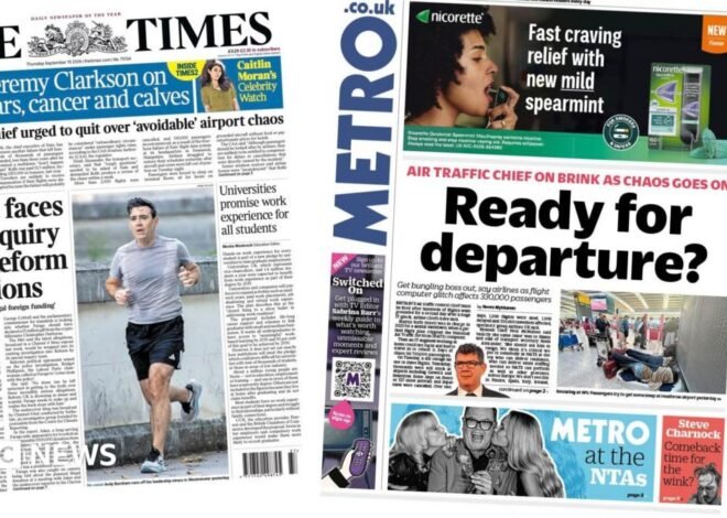 'Farage faces Met inquiry' and 'Ready for departure?'