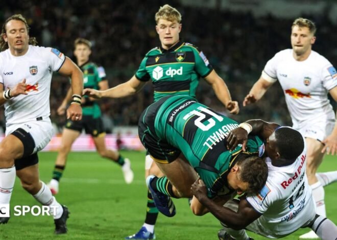 The Prem: Northampton 59-26 Newcastle: Saints score nine-tries to beat Red Bulls