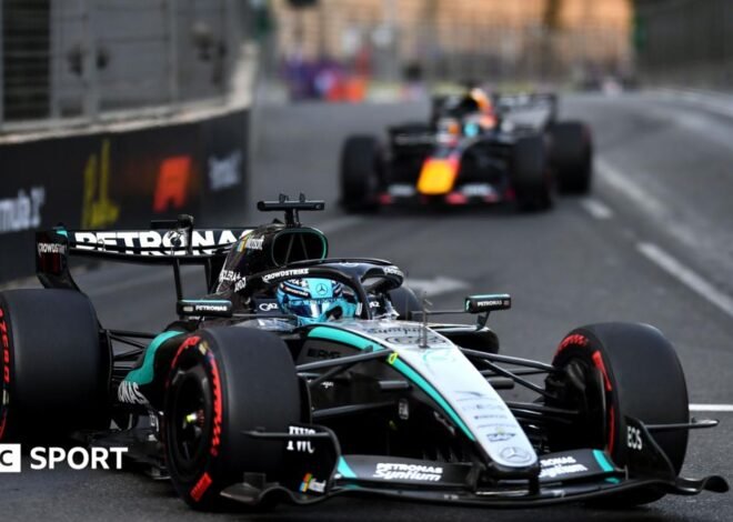 Azerbaijan Grand Prix result: George Russell holds off Max Verstappen for Baku win