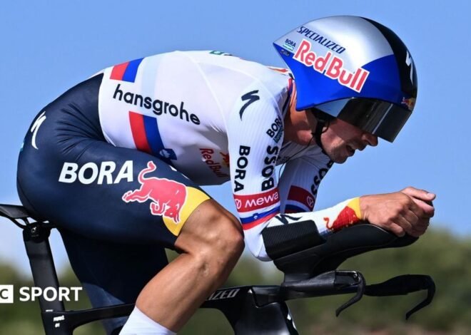 Vuelta a Espana: Primoz Roglic closes gap on leader Enrico Mas with in the stage 18 time trial
