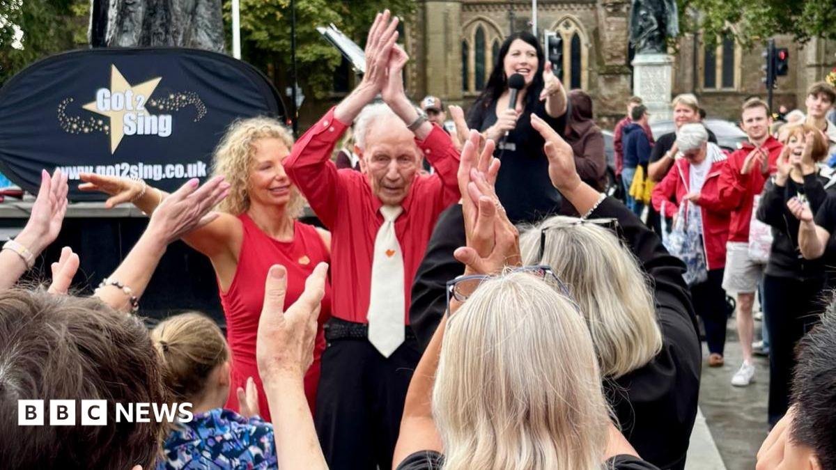 Keep dancing: 100-year-old leads Worcester charity flash mob
