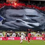 Ratko Mladic: Red Star fans display tifo of war criminal