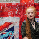 Birmingham union jack art made from discarded lamp-post flags