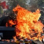 Fires break out at French schools as students protest nationwide