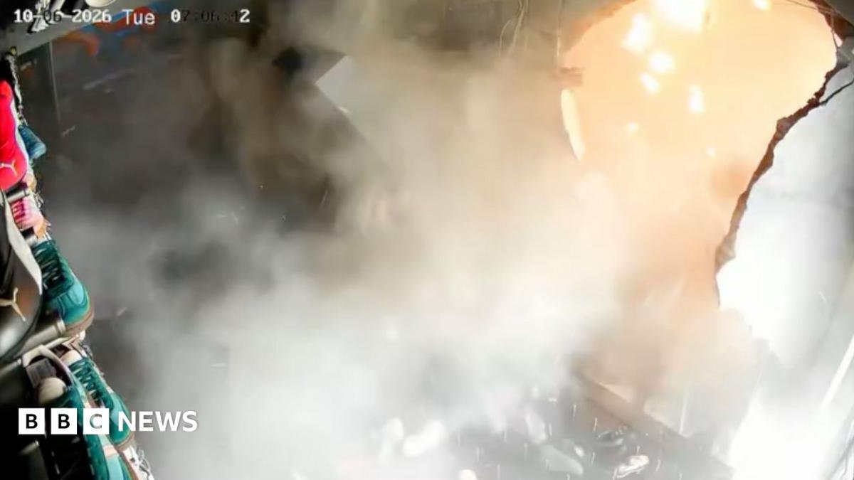 Watch: Moment sneaker shop in Indonesia is torn apart by explosion