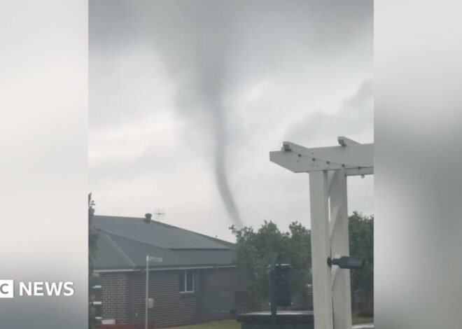 Rare tornado whips through small Australian town
